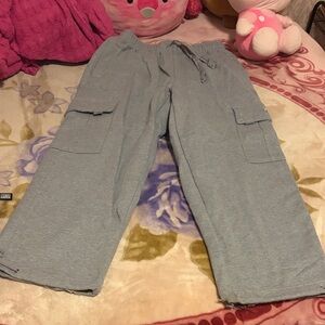 Women's Light Gray Cargo Lounge Pants - Casual Comfort